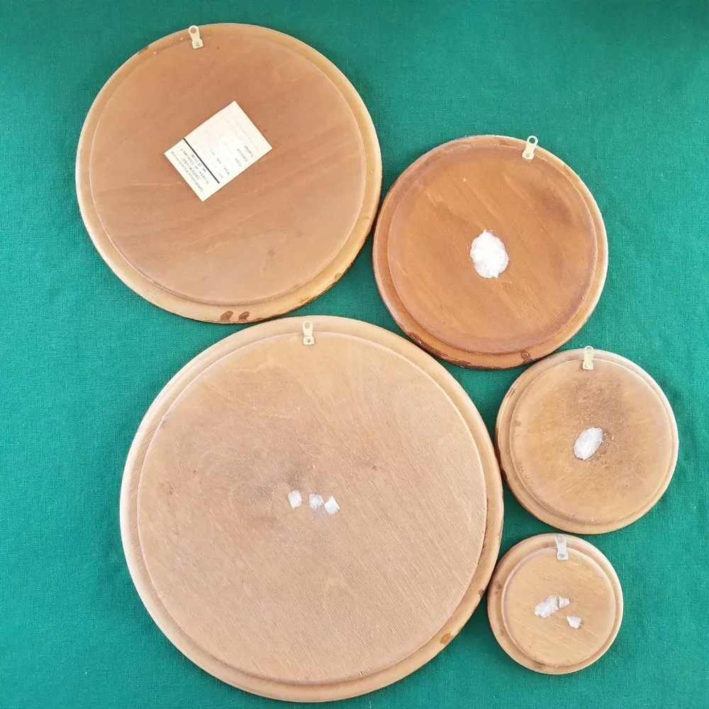 🎉HP🎉 Decorative Folk Art Set of 5 Wooden Nesting Plates Made in Poland - Picture 7 of 7